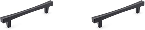Richelieu Hardware BP7227128900 Westmount Collection - Tiradores rectangulares de transición para gabinete de 5 116 pulgadas (5.039 in), color negro