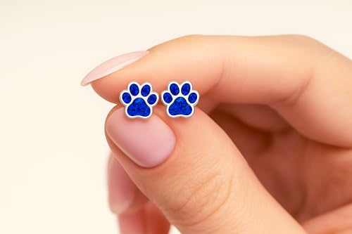 925 Sterling Silver Paw Print Stud Earrings, Dainty Tiny Pet Lover Jewelry Gift4