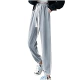 Pantalones deportivos de cintura alta para mujer, con bloques de color, cintura elástica, holgados, holgados, deportivos, para gimnasio, atléticos, holgados, para descansar, ropa de calle,