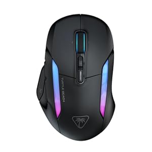 Turtle Beach Kone II Air – Wireless Ergonomic RGB Gaming Mouse, 350-Hr Battery, 26K DPI Optical Sensor, 100M Click Optical Switches, 21 Customizable Inputs, 4D Free-Spin Scroll Wheel – Ash Black