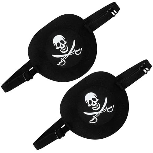 Image of Pirate Eye Patch for Adults & Kids, Adjustable Buckle Reusable Monocular Eye Mask, Black Eyepatch for Men & Women, Halloween Costume Accessories for Pirate Costume Mens Womens