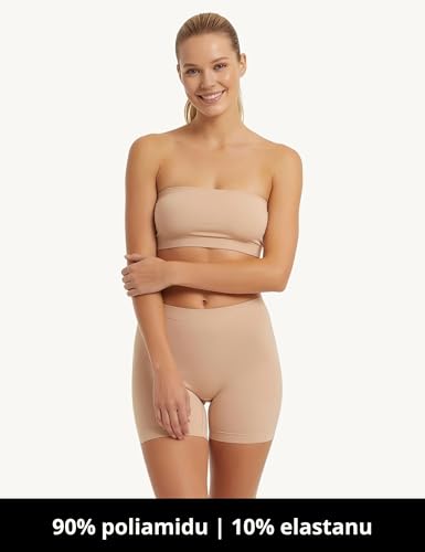 Basic Treasure 3 pary krótkich legginsów damskich, beżowy, XXL