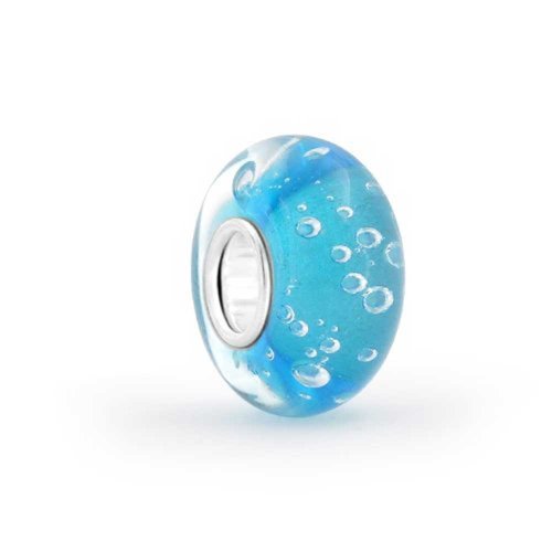 Bling Jewelry Ocean Azul Burbuja Cristal Murano Plata Esterlina 925 Abalorio Separador El Encanto Pulsera Europea Mujer Adolescente