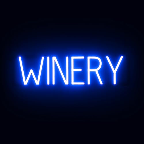 SpellBrite LED Neon WINERY Sign for Business - Blue, 24" x 6"
