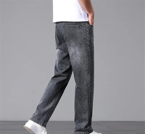 Mens Jeans Spring Summer Elastic Loose Straight Trendy Denim Trousers Lightweight Comfortable Pants3