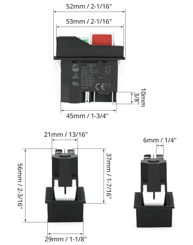 QWORK® 5 PIN KJD17 Elektromagnetischer Schalter, Sicherheitsschalter, AC250V 16A