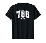 Hermoso y elegante diseño atlético clásico 786 MIAMI FL retro arqueado en blanco. Un regalo único y divertido de Miami Florida También sería un regalo genial para mudarse a Miami de inauguración de la casa. Ideal para un amigo o ser querido que ama 305, MIA, The Magic City, Miami Beach...