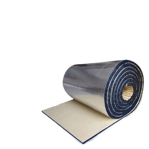 Espuma de aluminio autoadhesiva Adhesivo autoadhesivo de 50x200CM con respaldo papel aluminio, algodón insonorizado, aislamiento ignífugo, 5/7/10mm(200x50cm 5mm)