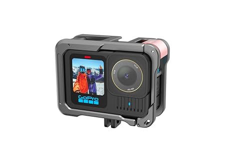 Image of TEKTONIC TMC-GPH13 Metal Cage for Hero 9 /10 /11 /12 /13 - CNC Aluminum Protective Frame with Cold Shoe Mount, 1 /4 inch Screw Ports & Quick-Release Design for Vlogging, Filmmaking & Action Sports