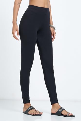 Image of Rangmanch by Pantaloons Women's Cotton Stretch Bottoms | Skinny Fit | Mid Rise Waist | Ankle Length