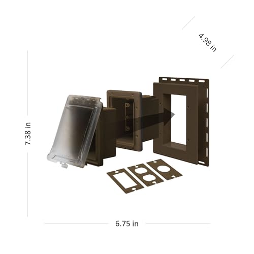 TayMac MR420CZ 1-Gang Recessed Enclosure Extra Duty, 6-in-1 Nonmetallic Weatherproof in-Use Cover, Horizontal/Vertical, Bronze by TayMac - Image 2