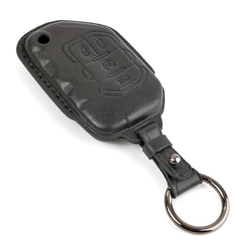Étui en cuir de qualité supérieure pour clé intelligente Jeep Wrangler 2018-2023