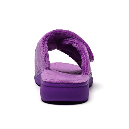 Image of SOLLBEAM Fuzzy House Slippers With Arch Support Orthotic Heel Cup Sandals For Women
