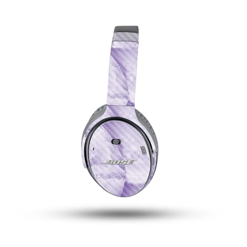 Image of MightySkins Carbon Fiber Skin Compatible with Bose QuietComfort 35 II Headphones - Round Amethyst | Protective, Durable Textured Carbon Fiber Finish | Easy to Apply