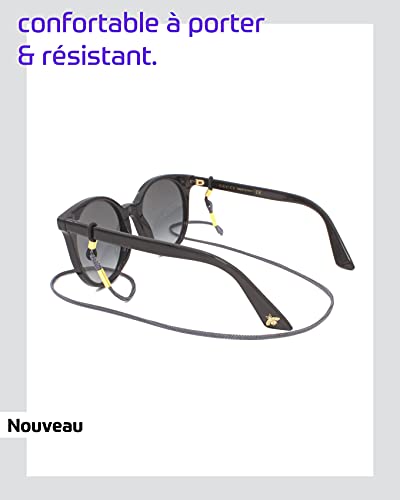 GERNEO® - Londres - cordon pour lunettes en tissu de haute qualité - cordon unisexe extra long pour lunettes de soleil et de lecture - différentes couleurs (Gris) – vue 3