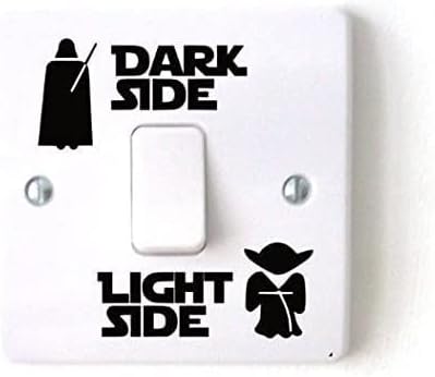 Dark Light Side Switch Vinyl Decal Sticker Child Room Lightswitch Wall Sticker (Set of 2, 1.5" X 1.5")