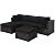 Tangkula 5 Piece Patio Rattan Furniture Set, Outdoor Sectional Rattan Sofa Set with Back & Seat Cushions, Wicker Conversation Set with Tempered Glass Table for Backyard Porch Poolside (Black)