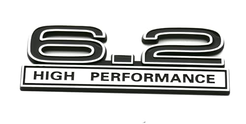 Image of 2pcs 6.2 Liter High Performance Engine Emblems Badge 3D Decals Stickers Cars Trucks (Chrome Black)