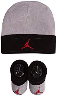 Nike Jordan Infant Baby Hat and Booties Set (Black(LJ0102-K41)/Red, 0-6 Months)