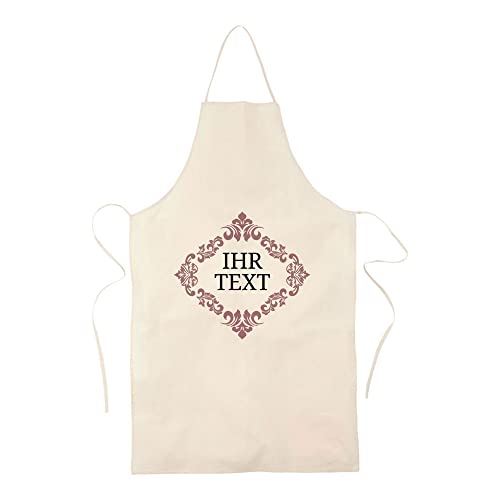 STEMPEL-FABRIK – personalisierbare Küchenschürze in Naturfarbe aus Baumwolle mit Namen – Motiv Ornament – bedruckte Kochschürze ideal geeignet zum Kochen und Backen – Geschenkidee für Hobbyköche STEMPEL-FABRIK – personalisierbare Küchenschürze in Naturfarbe aus Baumwolle mit Namen – Motiv Ornament – bedruckte Kochschürze ideal geeignet zum Kochen und Backen – Geschenkidee für Hobbyköche