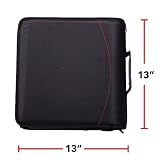 Case-it The Mighty Zip Tab Segregator na zamek błyskawiczny, 8 cm O-ringi, 5 kolorów, rozszerzany segregator na dokumenty, wiele kieszeni, pojemność 600 arkuszy, w zestawie z paskiem na ramię, czarny