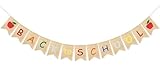 Uniwish Back to School Banner Burlap Apple Sign First Day of School Decorations Garland Classroom Blackboard Hanging Décor