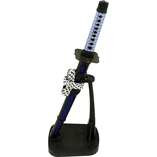 Bladesusa - Cm-02Bl - Samurai Sword Letter Opener - Stainless Steel Blade, Blue Cord Wrapped Handle, Includes Blue And Black Scabbard And Nylon Fiber Display Stand - Fantasy, Desk Accessory #TOP1