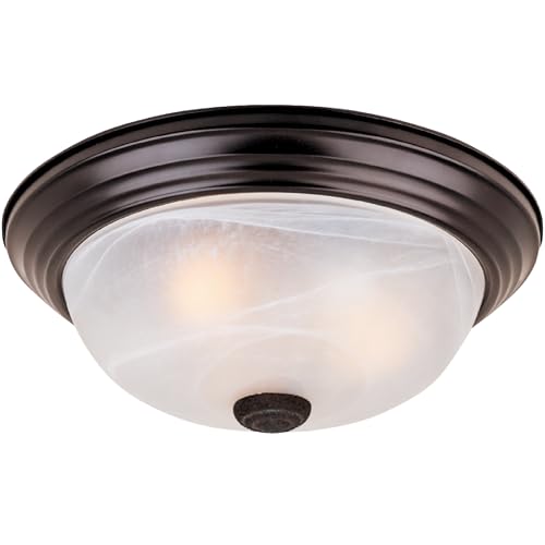 DESIGNERS FOUNTAIN Reedley 2-Lights Flush Mount Ceiling Light, 11 Inch Lighting Fixture for Kitchen, Bedroom, Bathroom, and Hallway, White Alabaster Glass, Oil Rubbed Bronze, 1257S-ORB-AL by DESIGNERS FOUNTAIN - Used condition - US$12.43