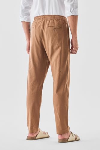 Image of SNITCH Men Trousers | Slim Fit Mid Rise Solid Design | Rayon Blend with Medium Stretch & Smooth Texture | Button & Zip Closure for Casual & Office Wear