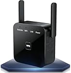 2026 Upgraded WiFi Extender Booster, Internet Booster with 2 Antennas & Ethernet Port, WiFi Booster Range Extender, Coverage Up to 3000 Sq.Ft and 45 Devices (Black)