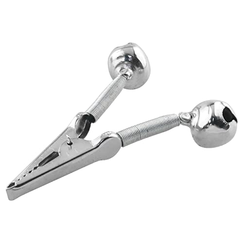 WHYHKJ 12PCS Fishing Bells Alligator Clip Fishing Iron Clip Rivet Bell Spiral Clip Fish Bells Fishing Bite Alarm