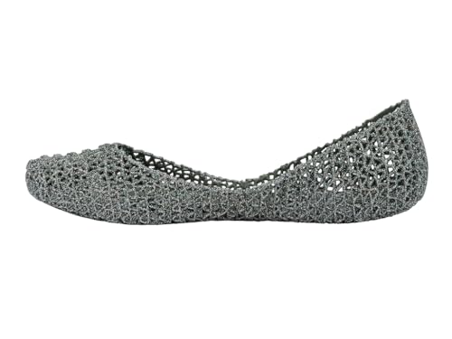 Image of Melissa Campana Papel Flats for Women - Comfortable, Stylish & Flexible Slide-On Closed-Toe Jelly Flat Shoes with Hollow Interwoven Cut Out Design