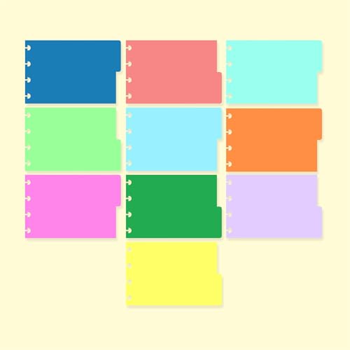 Kit 10 Divisória de Cadernos de Disco Sistema Inteligente - Color Clássico (EXTRA GRANDE - A4)