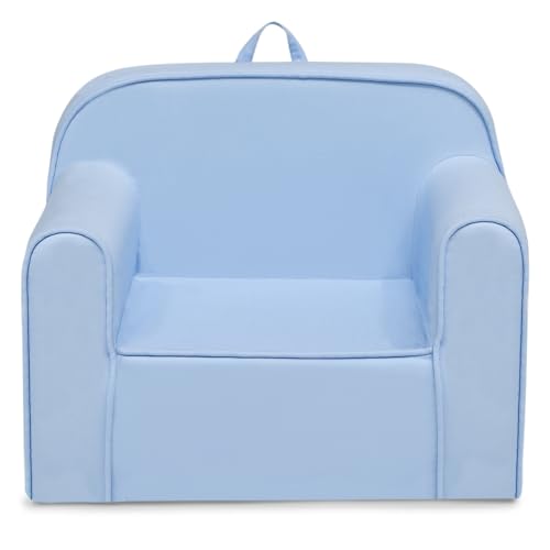 Delta Children Cozee Chair -Foam Kids Chair for Ages 18 Months and Up, Powder Blue