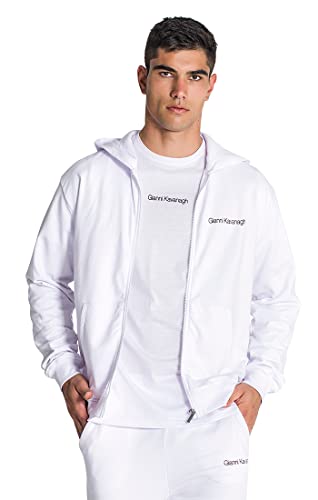 Gianni Kavanagh Micro Hoodie Jacket Sweat Capuche Homme Blanc