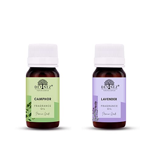 Image of Devinez Camphor, Lavender Aroma Oil for Ultrasonic Aroma Diffuser, Tealight Diffuser, Reed Diffuser (Multicolour, 15ml Each)