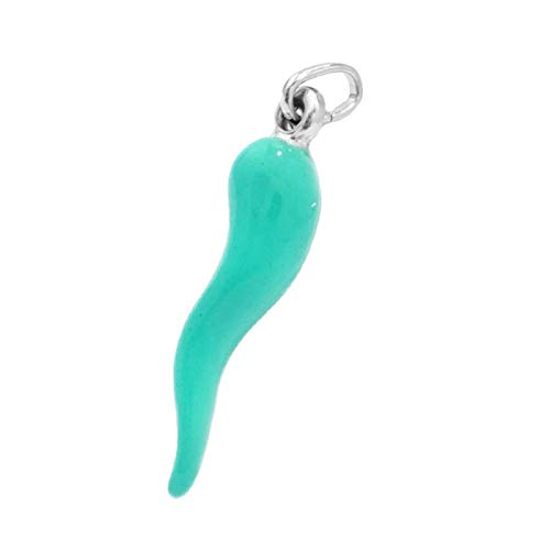 Pendentif corne en argent 925 émaillé : un bijou durable anti-ternissement