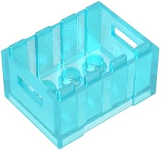 Gobricks GDS-1305 30150 Box/Crate With Handholds, Trans Light Blue, 10 pcs | Compatible with LEGO bricks. MOC components for major building brands, consistent color matching.