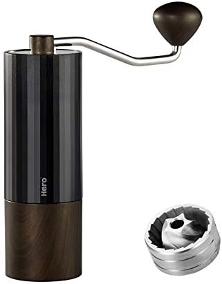 HERO Manual Coffee Grinder, Multi Grind Level for Espresso Maker French Press Chemex Moka Pot Hand Drip Pour Over Aeropress, Stainless Steel Conical Burr, Brown