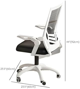 (en:Modern Home Office Desk Chair Set, Rectangular Study Table with 3-Drawer and Storage Shelves, Wheeled Chairs Computer Desk Work Table, Grey, 39.5 L x 19 W x 56.5 H)