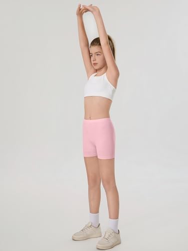6 Pack Girls Bike Shorts Toddler Cartwheel Under Dress Shorts Dance Clothes