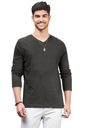 Image of INKKR Men's Solid Plain V-Neck T-Shirt