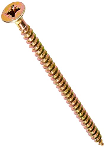 ForgeFix Multi-Purpose Single Thread Screws | 5.0 x 80mm | Zinc Yellow Passivated | Box 100