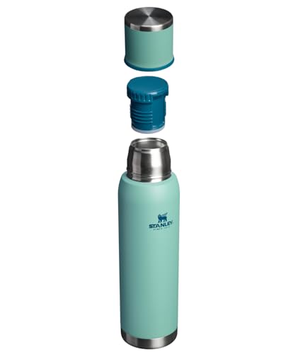Image of Stanley Adventure-To-Go Vacuum Bottle 1.4 qt | Wide Mouth with Leakproof Cup Lid | Keep Drinks Hot or Cold | Packable for Travel | Insulated Stainless Steel Thermal Bottle | BPA-Free | Spring Green