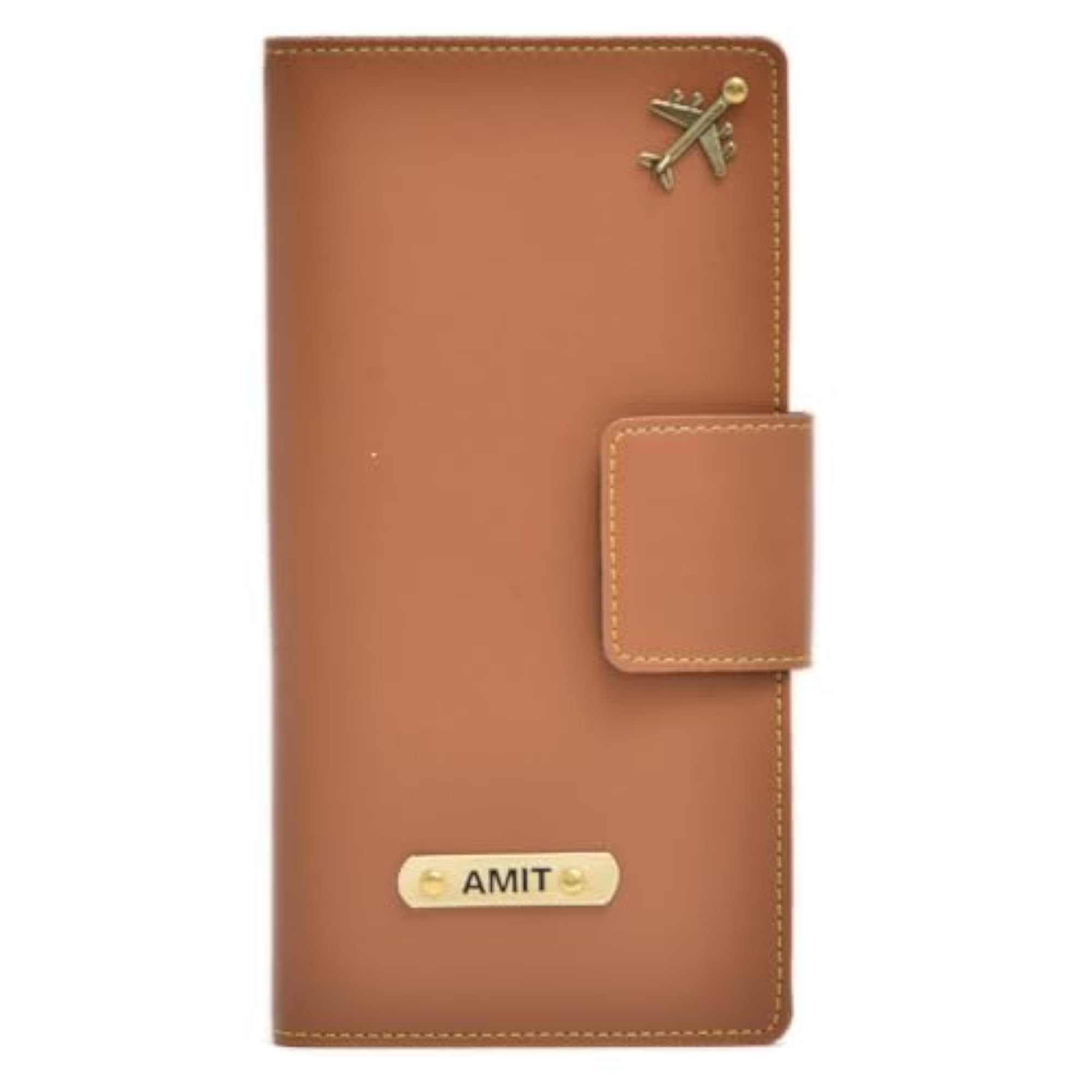 Customized Leather Unisex Travel Wallet, Personalized Gift