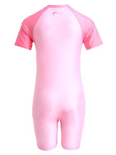 Image of FABSPORTS Kids Swimsuit Set Printed One-Piece Swimwear for Boys & Girls, Half Sleeve Bathing Suit, Comfortable Swimming Costume for Children, 2-12 Years
