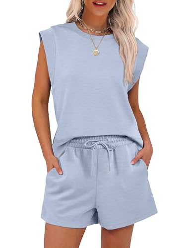 Image of ANRABESS Two Piece Sets for Women 2026 Summer Short Lounge Set Casual Beach Vacation Outfits Spring Sweatsuits Tracksuit