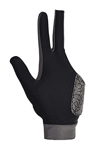 Elastische 3-Finger-Show-Handschuhe für Billard-Shooter, Carom, Pool, Snooker, Queue, Sportkleidung auf der rechten oder linken Hand, Größe M (schwarz) (Farbe: Schwarz, Größe: L)