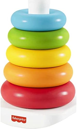 Fisher-Price Rock-a-Stack, Classic Ring Stacking Toy Made from Plant-Based Materials for Babies Ages 6 Months and Older - GRF09