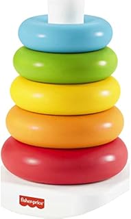 Fisher-Price Rock-a-Stack, Classic Ring Stacking Toy Made from Plant-Based Materials for Babies Ages 6 Months and Older - GRF09